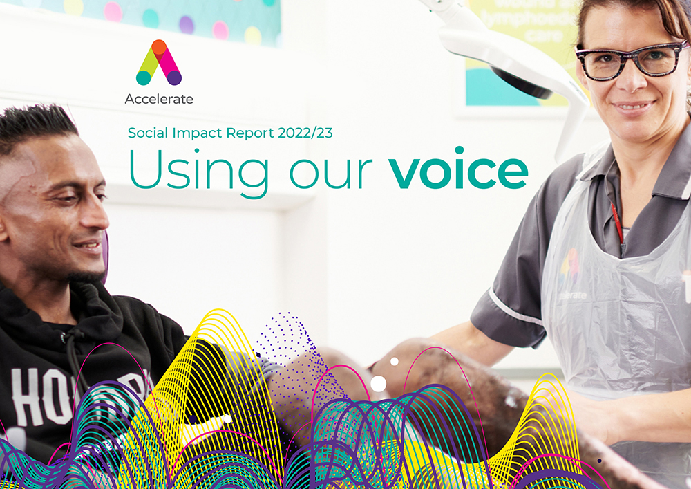 Front cover of Accelerate 2022-23 social impact report